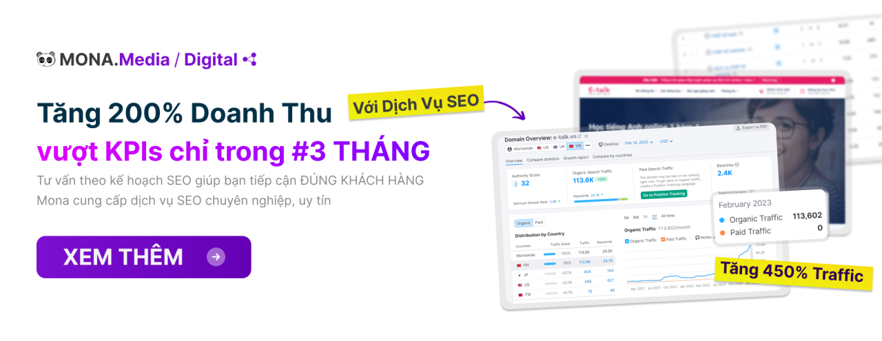 Dịch vụ SEO tổng thể tại Mona
