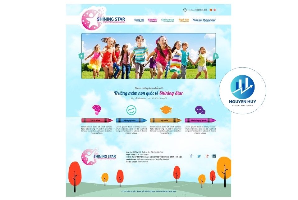 Thiết kế bộ nhận diện trường mầm non quốc tế shining-star