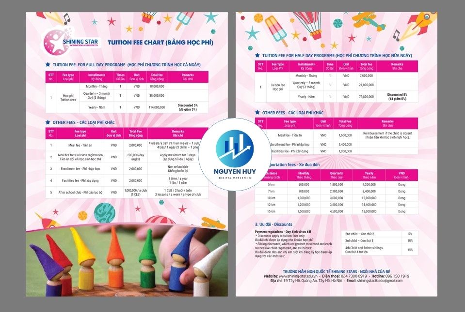 Thiết kế bộ nhận diện trường mầm non quốc tế shining-star